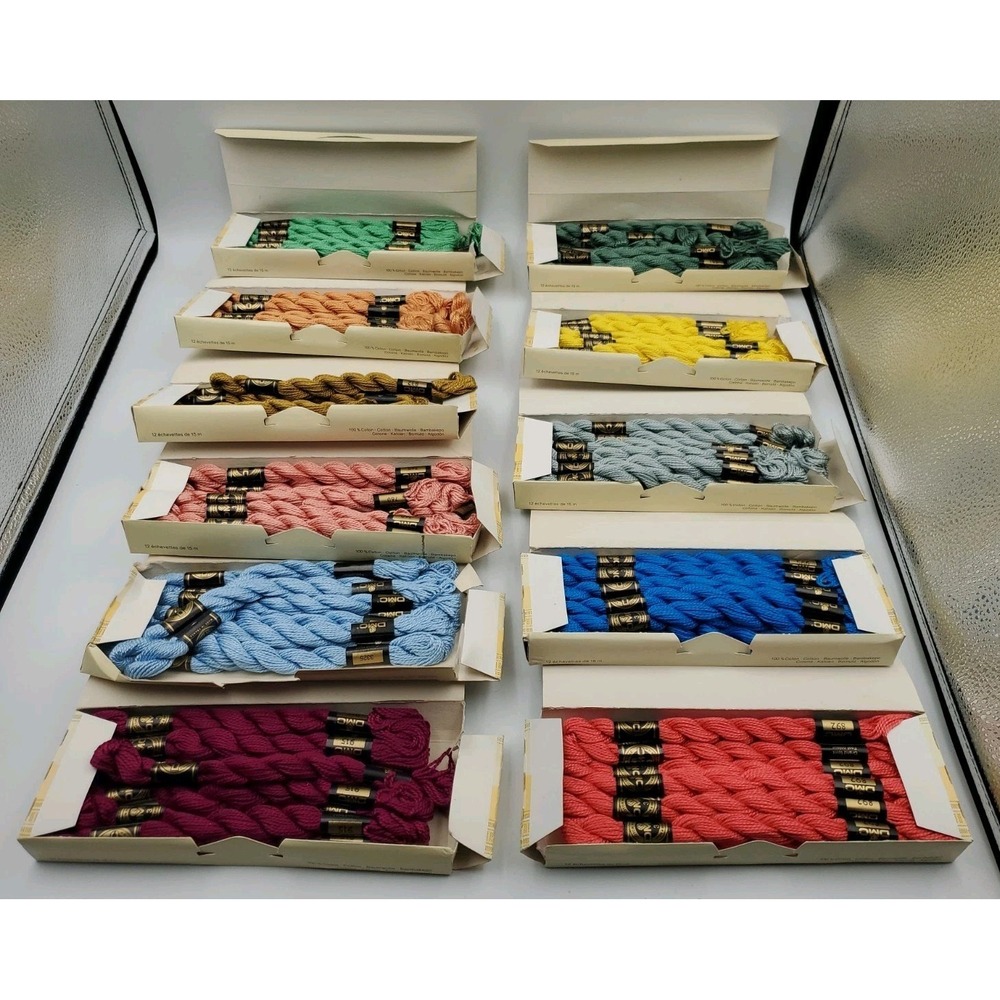 Lot of 109 DMC Embroidery Thread Floss Skeins Cotton Perle Size 3 Mixed Colors